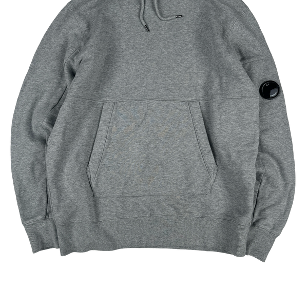 CP Company Grey Cotton Lens Viewer Pullover Hoodie - Medium