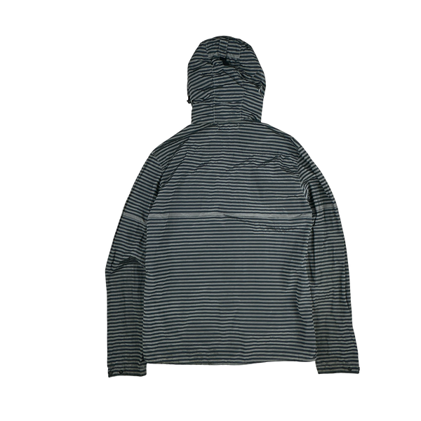 Stone Island 2017 Marina Blue Stripped Nylon Metal Jacket - Medium