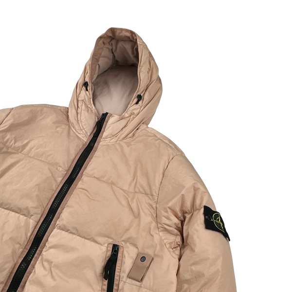 Stone Island 2021 Pink Crinkle NY Down Puffer Jacket - XL