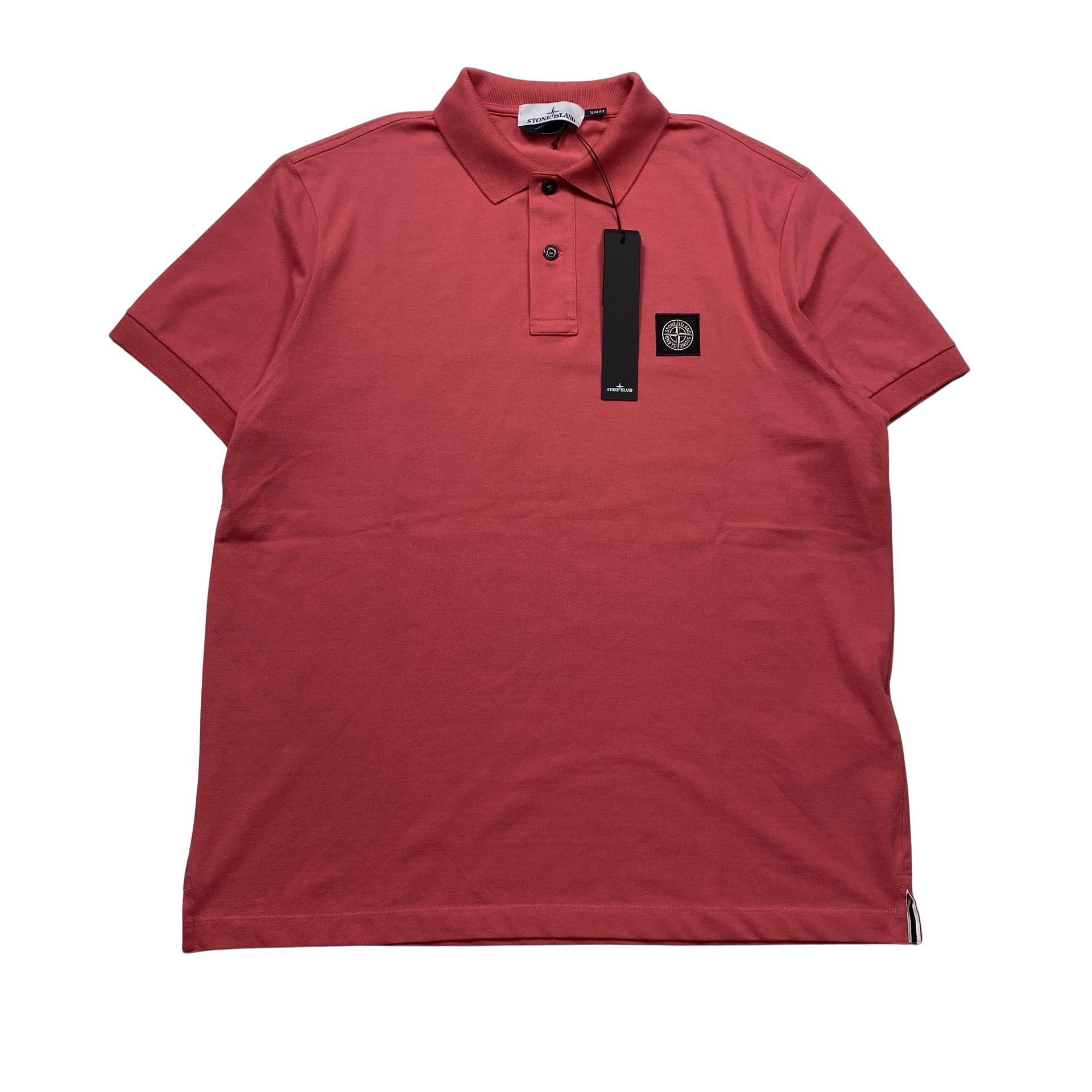 Red stone island shop polo shirt