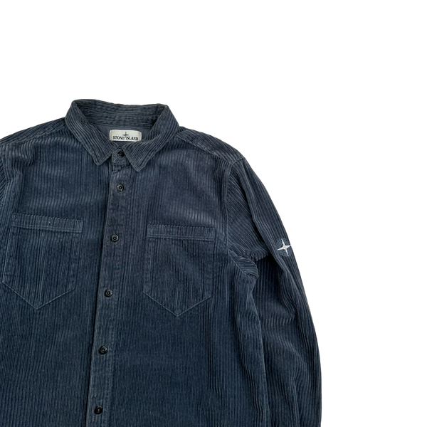 Stone Island 2019 Jumbo Cord Blue Overshirt - Large
