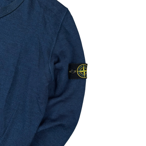 Stone Island 2016 Blue Wool Blend V Neck Jumper - XXL