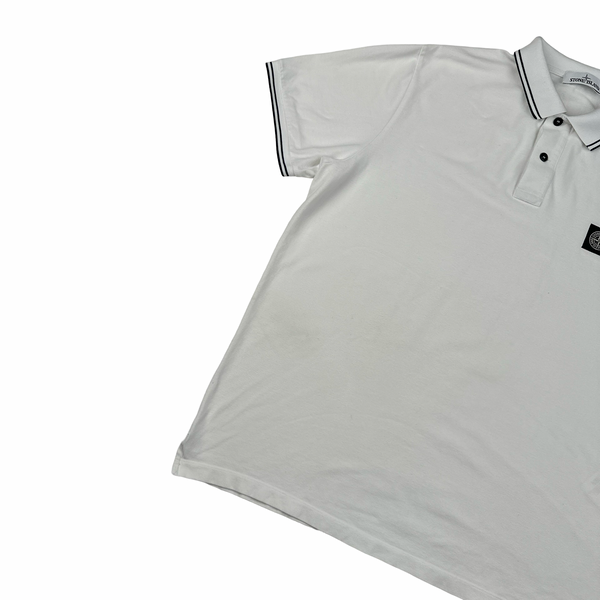 A Stone Island 2021 White Short Sleeve Polo Shirt - 3XL