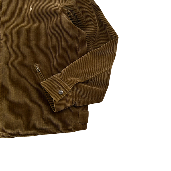 Ralph Lauren Brown Corduroy Cotton Lined Zipped Jacket - XL