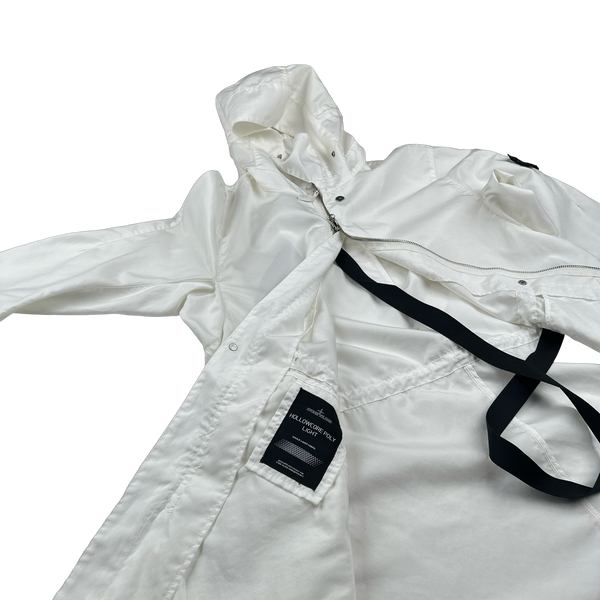 Stone Island 2021 Shadow Project White Hollowcore Poly Light Signle Layer Long Jacket - XL