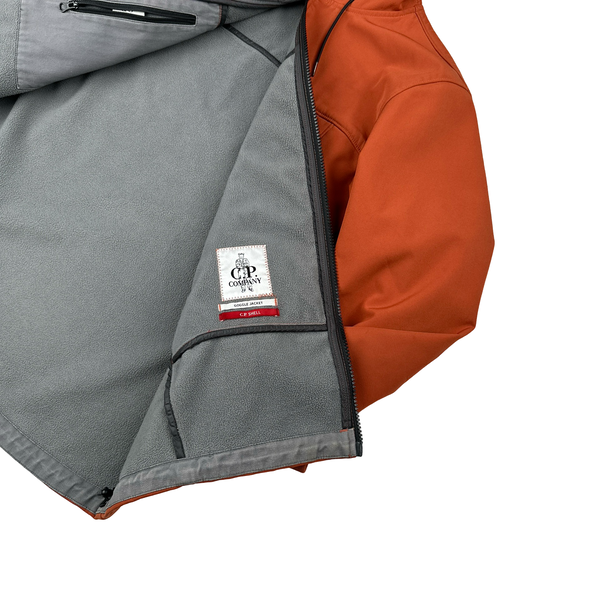 CP Company Burnt Orange Fleece Lined Goggle Soft Shell Jacket - Medium