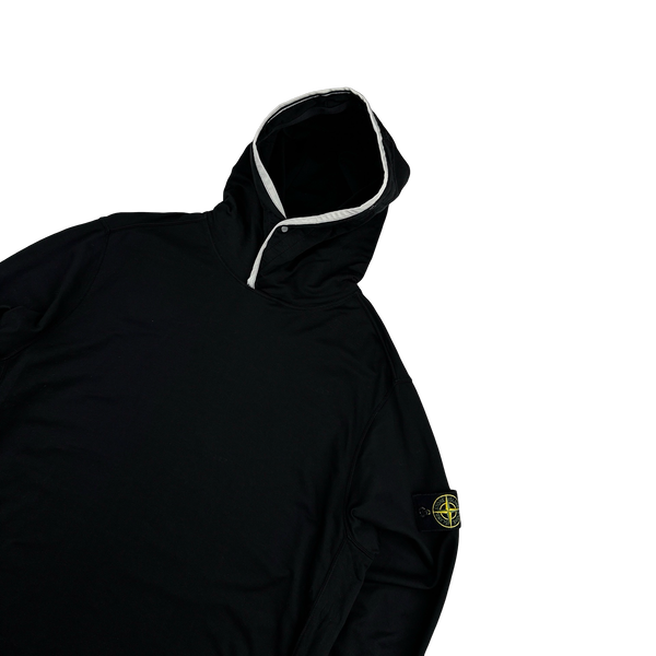 Stone Island 2022 Black Pullover Striped Hoodie - XL
