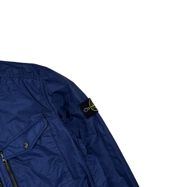 Stone Island 2015 Blue Lamy Flock Velvet Lined Jacket - Medium