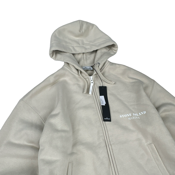 Stone Island 2023 Beige Cotton Heavyweight Marina Hoodie - Small