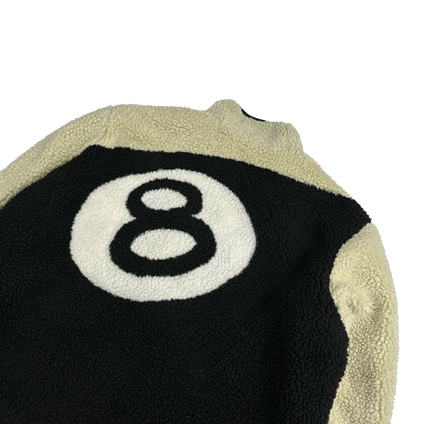 Stussy 8-Ball Reversible Teddy Fleece Zipped Jumper - XXL