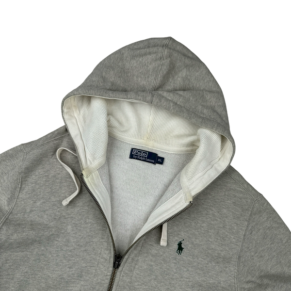 Ralph Lauren Grey Thick Cotton Zipped Hoodie - XL