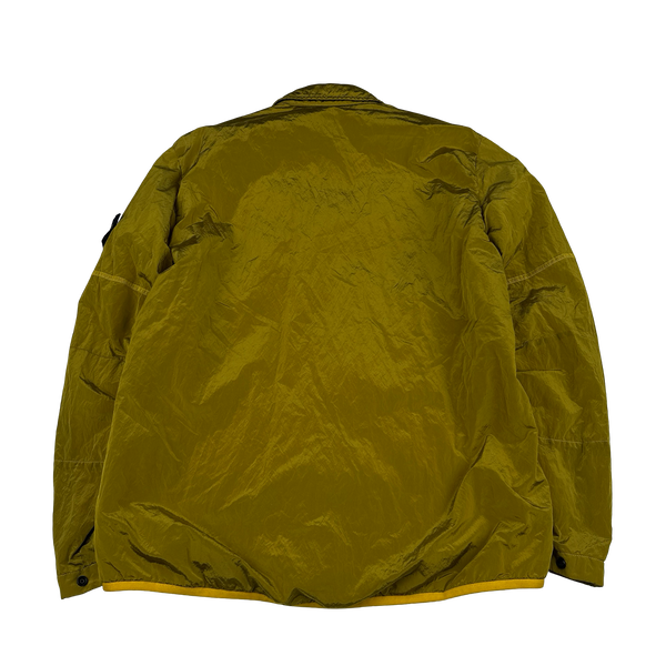 Stone Island 2018 Yellow Shimmer Nylon Metal Overshirt - Large