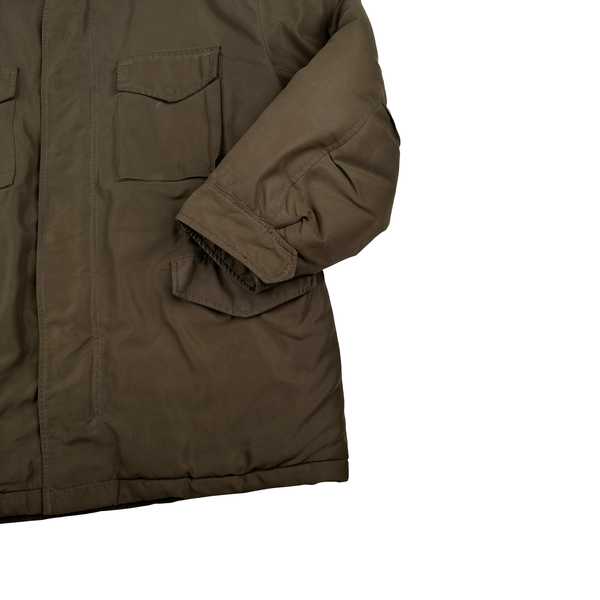 CP Company 1998 Brown Multi Pocket Nylon Blend Jacket - Large