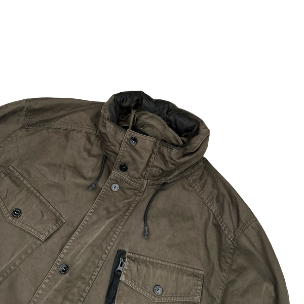 Stone Island 2013 Brown Raso Gommato Field Jacket - XXL
