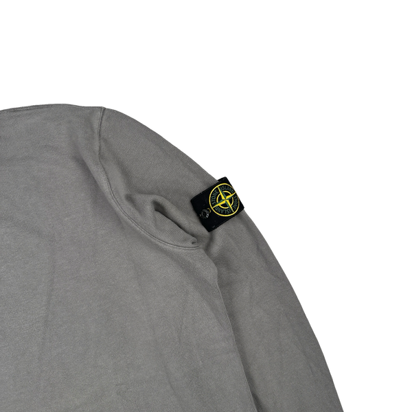 Stone Island 2009 Grey Cotton Quarter Zipped Hoodie - XXL