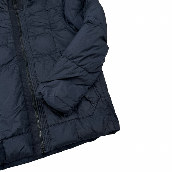 Stone Island 2018 Navy Down Filled Crinkle Puffer Jacket - Medium