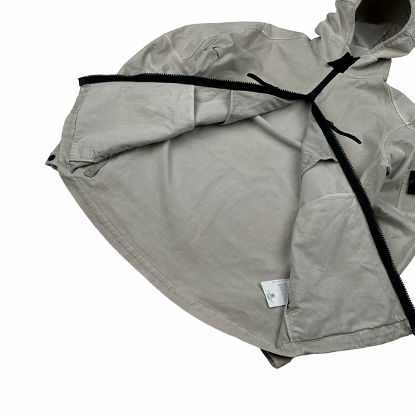 Stone Island 2016 Cream Thick Cotton Hooded Overshirt - Medium