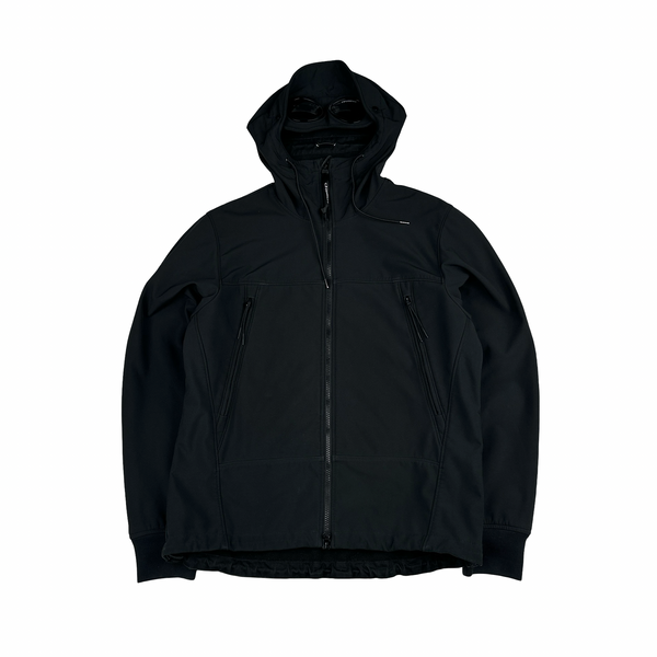 CP Company Fleece Lined Black Soft Shell Zipped Jacket - Large