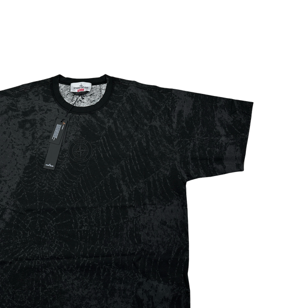 Stone Island x Supreme 2023 Grey Spiderweb T Shirt - Large