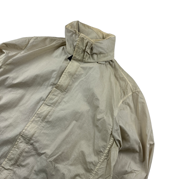 Cp Company 1999 Cotton Rip Stop Blend White Long Jacket - Medium