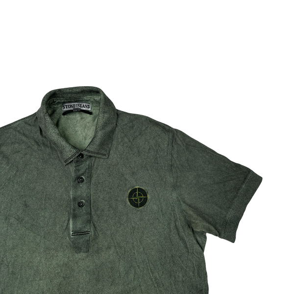 Stone Island Green Patch Dust Cover Polo Shirt - Small