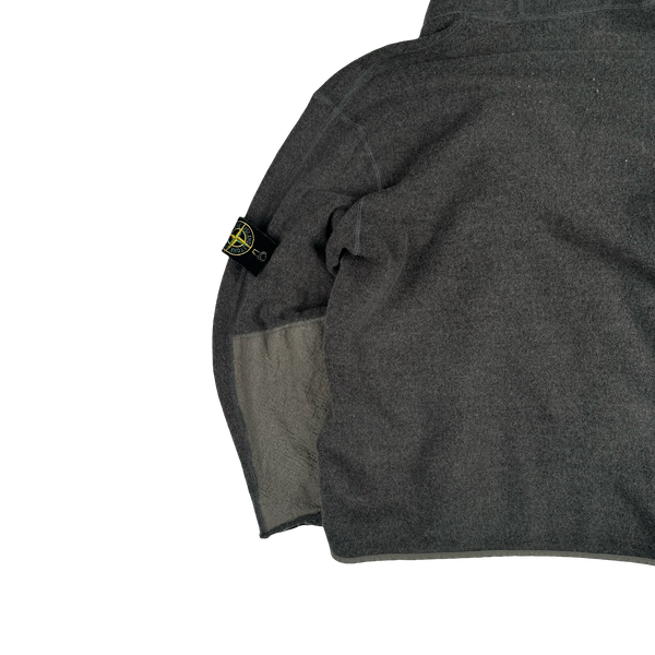 Stone Island 2004Grey Fleeced Zip Up Hoodie - Medium