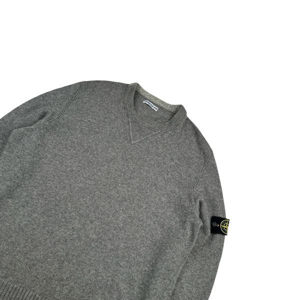 Stone Island 2008 Grey Wool Crewneck Jumper - 3XL