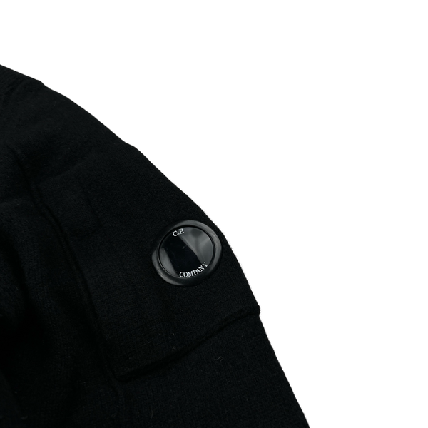 CP Company Black Wool Chest Pocket Knit - Large