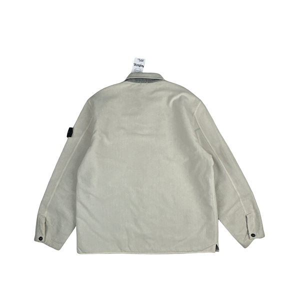 Stone Island 2003 Cream Heavyweight Lined Cotton Chore Jacket - XXL