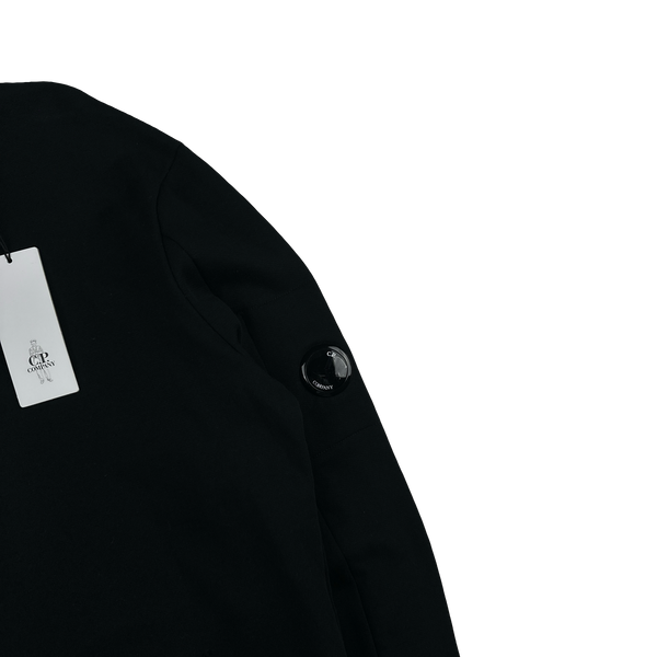 CP Company Black Cotton Lens Viewer Crewneck - Medium & Large