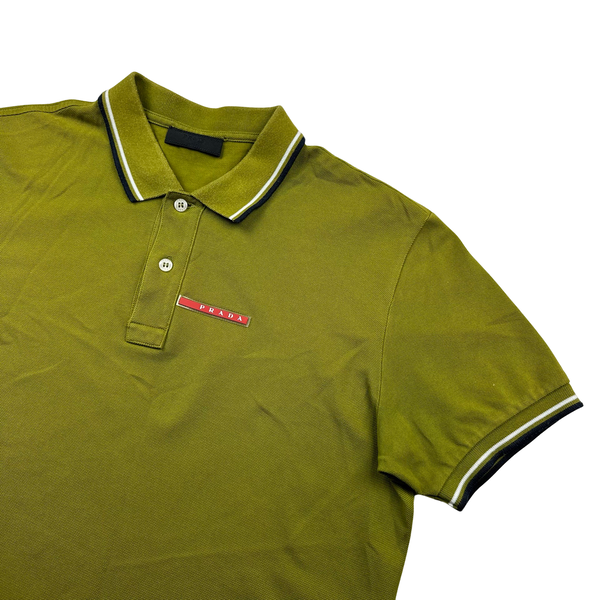 Prada Chartreuse Cotton Polo Shirt - Large