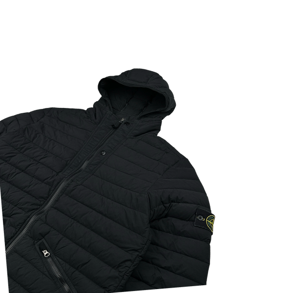 Stone Island 2019 Black Loom Woven Down Puffer Jacket - XL