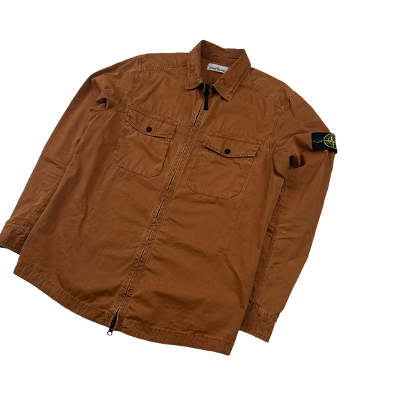 Stone Island 2014 Brown Cotton Overshirt - Large