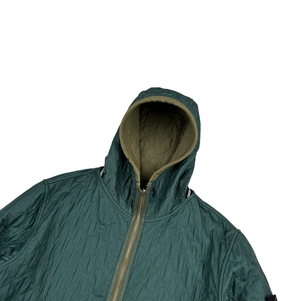 Stone Island 2010 Green Reversible Nylon/Cotton Hooded Jacket - XL