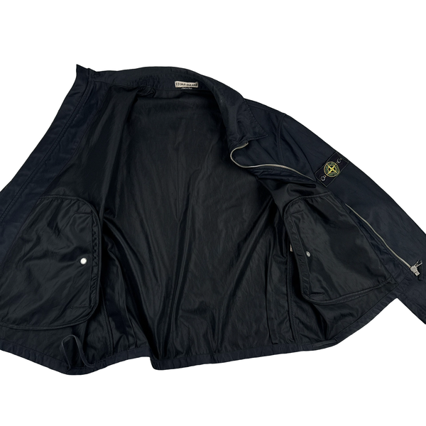 Stone Island Black Nylon Vintage SS2000 Zipped Jacket - Large