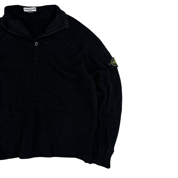 Stone Island 2004 Black Cotton Vintage Pullover Jumper - XL