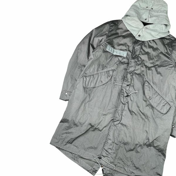 Stone Island 2022 Grey/Light Blue Nylon Metal Watro Primaloft Parka - Large