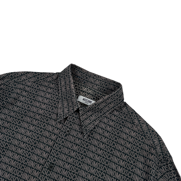 Moschino Grey Monogram Buttoned Shirt - Large