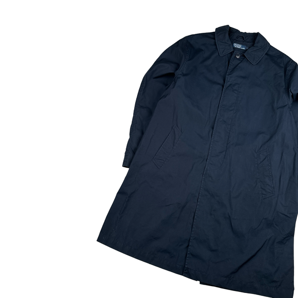 Ralph Lauren Navy Cotton Long Jacket - Medium