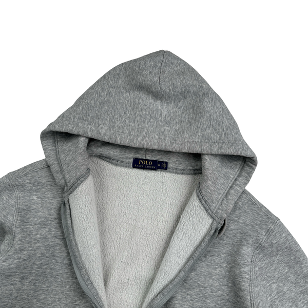 Ralph Lauren Polo Bear Grey Embroidered Zipped Hoodie - Medium