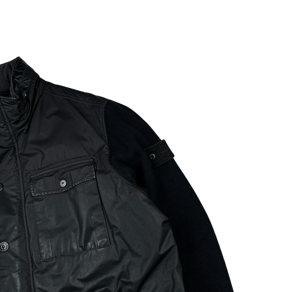 Stone Island 2013 Navy Ghost Piece Panno Tinto Capo Piu Mussola Gommata Jacket - 3XL