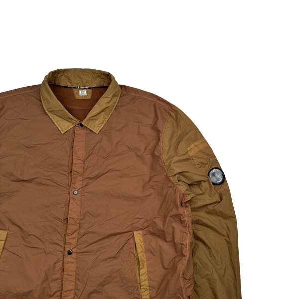 CP Company Brown Colour Block Taylon P Nylon Overshirt - XL