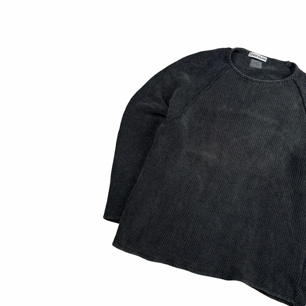 Stone Island Grey Chenille Knit Vintage Jumper - Large