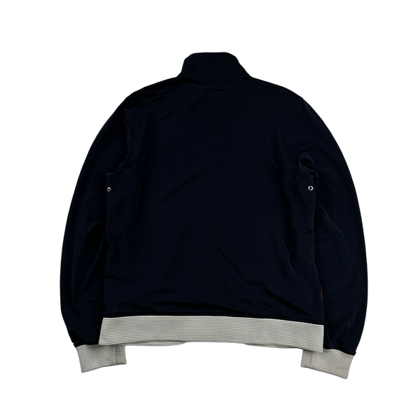 Prada Navy Nylon Stretch Zipped Jumper - Medium