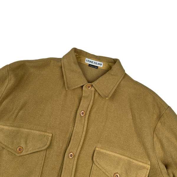 Stone Island 1997 Saddle Brown Vintage Wool Overshirt - XL