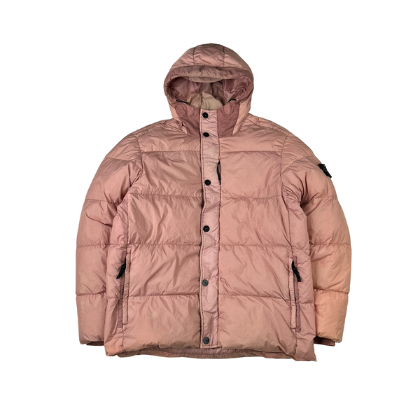 Stone Island 2016 Pink Crinkle Reps Down Puffer Jacket - 3XL