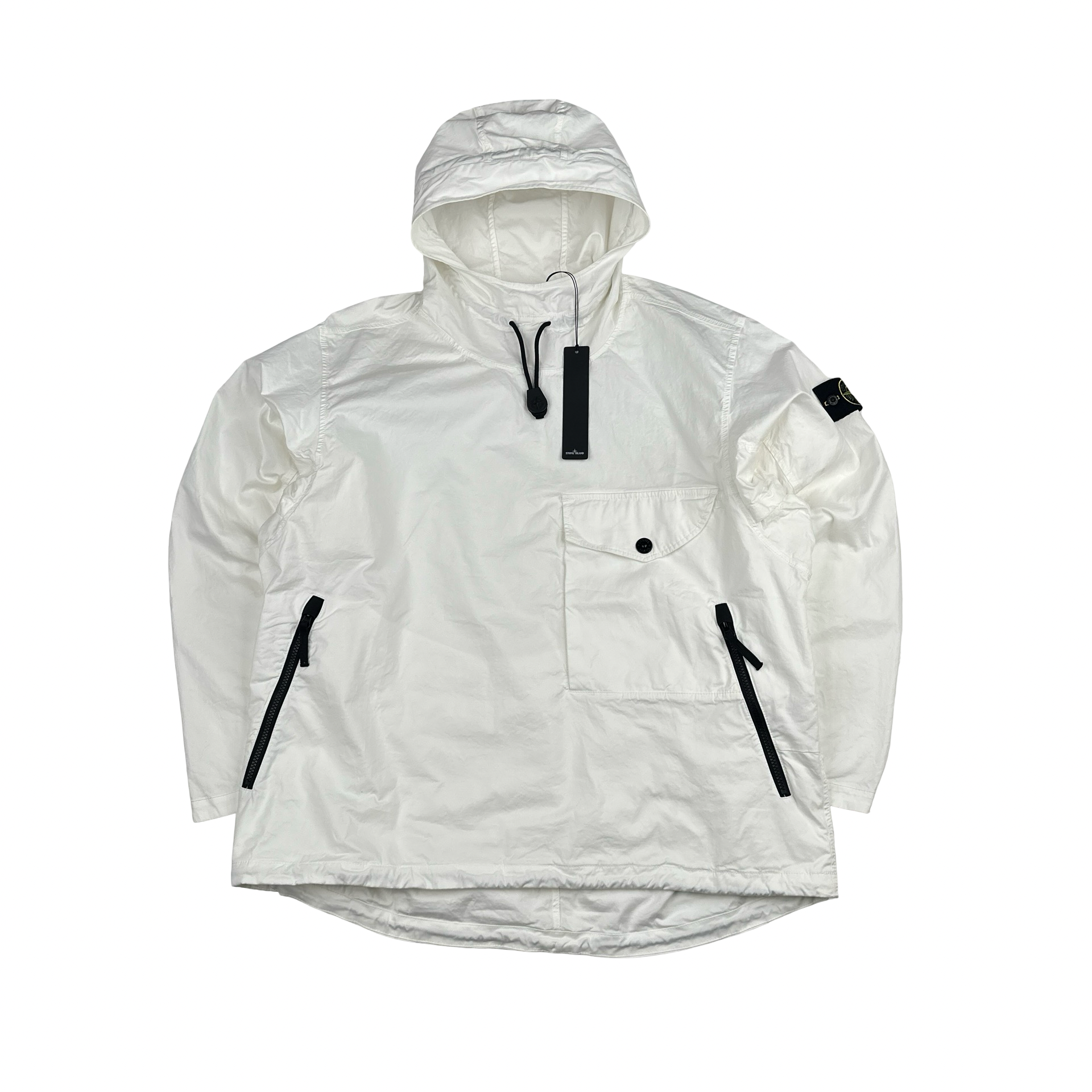 Stone Island 2022 White Oversized Supima Cotton Smock - XL - XXL