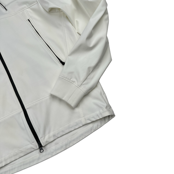 CP Company White Soft Shell Goggle Jacket - Medium