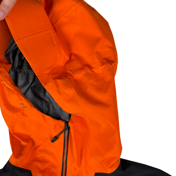 North Face Orange Gore Tex Colour Block Hooded Jacket - Small