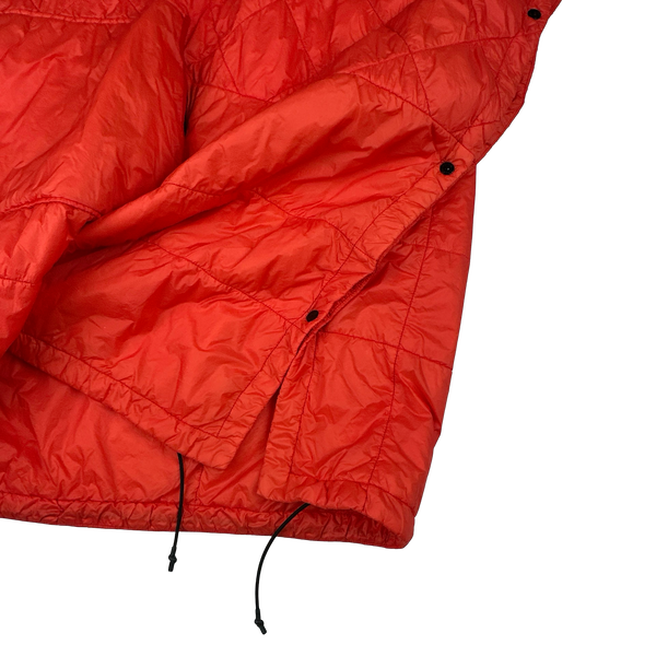 Stone Island 2019 Orange Garment Dyed Quilted Micro Yarn Poncho Pullover Jacket - Medium